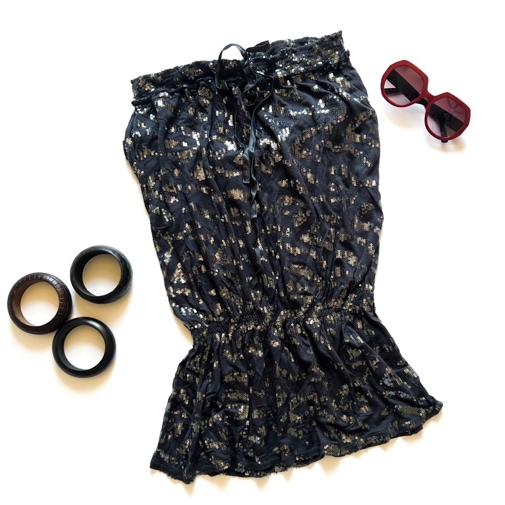 Vanita Rosa Paris Luxe Midnight Sky Sequin Dress / Halter / Resort Cover-up S - Picture 7 of 14